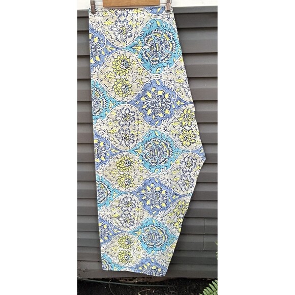 Waverly Valence Curtain Kings Turban Blue Yellow Print Country Cottage - Picture 1 of 7